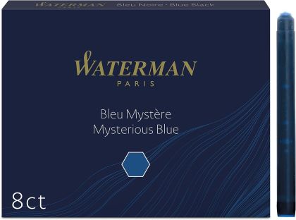 waterman_fountain_pen_ink_cartridges_long_mysterious_blue_8_count_waterman_mysterious_blue